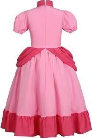 img 2 attached to Generic Super Brothers Peach Costume For Girls Princess Dress With Crown Halloween Party Outfit Pink 5 6 Years