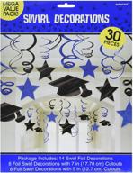 🎉 amscan way to go grad! graduation party stars & swirls ceiling decoration set - 30 pieces, one size, multicolor logo