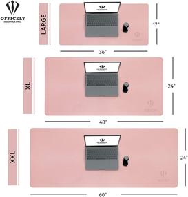 img 2 attached to 🖥️ Premium Large Leather Desk Mat with Anti-Skid Backing, Heat Resistant & Waterproof Surface, Pink - Ideal for Gaming, Writing, or Home Office Work: 17X36 Size