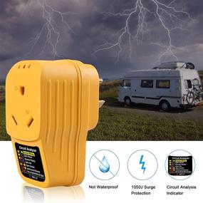 img 2 attached to 🔌 Rapify RV Surge Protector 30 Amp: Circuit Analyzer, 1050J Male to Female Adapter, LED Indicator, Yellow - Ultimate Camper Accessory for Protecting Electrical Appliances