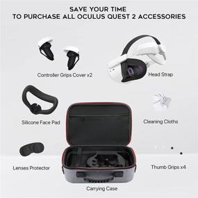 img 3 attached to 🎮 Набор аксессуаров DESTEK для Oculus Quest 2 - Набор для переноски All-in-One с комплектом Fit Pack, головным ремешком, ручками контроллера, силиконовым чехлом на лицо и набор игр для путешествий (7 шт.)