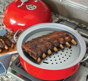 img 3 attached to Nordic Ware Stovetop Kettle Smoker: A Red One-of-a-kind Cooking Essential