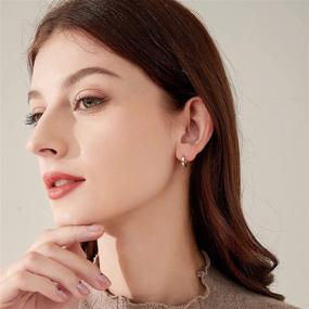 img 1 attached to 👂 Finefey 14K Gold Small Hoop Earrings: Hypoallergenic & Lightweight Set for Women and Girls (3 Pairs)