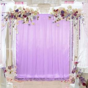 img 3 attached to 🎀 Светло-пурпурный занавес из фатина - 5 футов x 7 футов - идеально подходит для душа невесты, вечеринок, свадеб, фотографии и декора.