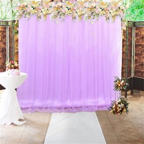 img 1 attached to 🎀 Светло-пурпурный занавес из фатина - 5 футов x 7 футов - идеально подходит для душа невесты, вечеринок, свадеб, фотографии и декора.