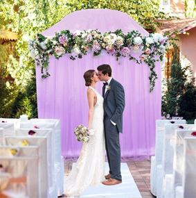 img 4 attached to 🎀 Светло-пурпурный занавес из фатина - 5 футов x 7 футов - идеально подходит для душа невесты, вечеринок, свадеб, фотографии и декора.