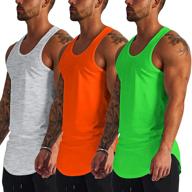 💪 coofandy men's 3 pack gym tank top - workout muscle sleeveless shirts for bodybuilding and fitness логотип