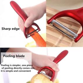 img 1 attached to Premium Stainless Steel Y-Shaped Swivel Vegetable Peeler for Kitchen - Ideal for Potatoes, Carrots, Fruits - Ergonomic Non-Slip Handle, Sharp Blade for Effortless Peeling - Durable, Good Grip