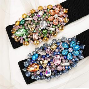 img 2 attached to 💎 Dorchid Multicolor Rhinestone Nightingale Women's Accessories with Heavy Embellishment