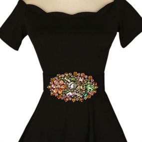 img 1 attached to 💎 Dorchid Multicolor Rhinestone Nightingale Women's Accessories with Heavy Embellishment