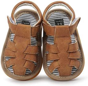 img 4 attached to 👶 Top-rated Baby Toddler Anti-Slip Shoes and Sandals for Boys 0-18 Months