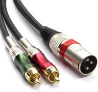 🔌 siyear 1.5м xlr мужской к двойному фоновому разъему rca plug адаптер y сплиттер патч-кабель, xlr мужской 3-контактный кабель для подключения стереофонического аудиоразъема twin rca male plug. логотип