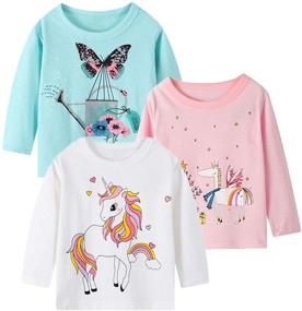 img 1 attached to 🦄 Unicorn Christmas Graphic Crewneck Girls' T-Shirts in Tops, Tees & Blouses