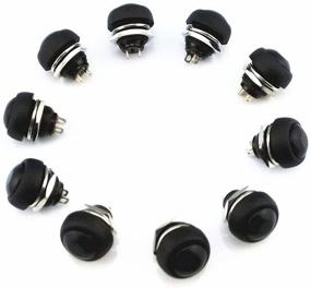 img 4 attached to 🔘 Yueton Pack of 10 Color Black Flush Mount Momentary On Off Reset Push Button Switch Round Toggle Switch for Car Boat: Enhanced Control and Versatility