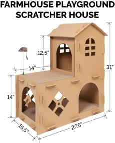 img 3 attached to 🐾 Furhaven Cat Scratchers with Catnip - Tiger Tough Multi-Level Cat House Scratcher Playgrounds, Reversible Classic Scratching Board, Interactive Busy Box Toy Scratcher, and More