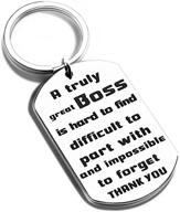 👋 optimized boss appreciation keychain for colleague friends: goodbye, farewell, thank you, retirement, leaving gift for men and women coworkers - truly great boss is hard to find. perfect for christmas! logo