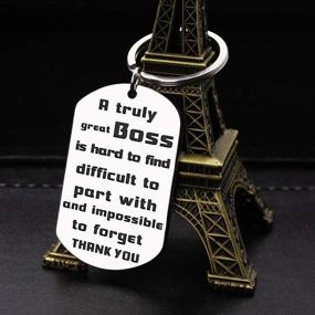 img 1 attached to 👋 Optimized Boss Appreciation Keychain for Colleague Friends: Goodbye, Farewell, Thank You, Retirement, Leaving Gift for Men and Women Coworkers - Truly Great Boss Is Hard To Find. Perfect for Christmas!