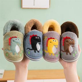 img 1 attached to 🧦 Cozy and Safe: Knitted Slippers Bedroom Booties - Anti-Slip Boys' Shoes and Slippers