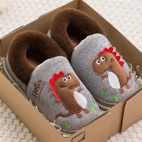 img 2 attached to 🧦 Cozy and Safe: Knitted Slippers Bedroom Booties - Anti-Slip Boys' Shoes and Slippers