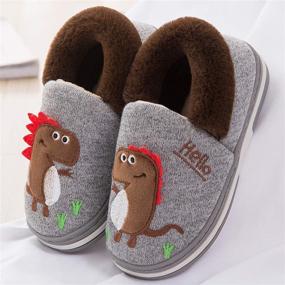 img 3 attached to 🧦 Cozy and Safe: Knitted Slippers Bedroom Booties - Anti-Slip Boys' Shoes and Slippers