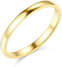 img 2 attached to 💍 Orostar 14K Massiv желтое золото высокого блеска 3MM Свадебное кольцо для женщин и мужчин - в наличии размеры с 5 по 12.