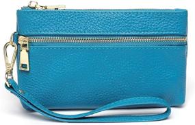 img 4 attached to Change Genuine Leather Zippers Wristlet Women's Handbags & Wallets