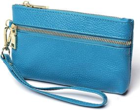 img 3 attached to Change Genuine Leather Zippers Wristlet Women's Handbags & Wallets