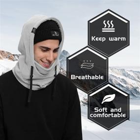 img 1 attached to Velvet Cold Weather Fleece Balaclava Ski Mask - Wind-Resistant Winter Face Mask for Men and Women, Ideal for Shy Individuals