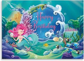 img 4 attached to 🏻 Seasonwood 7x5ft Little Mermaid Birthday Party Backdrop Photography | Girl Kids Baby Bday Background | The Mermaid Underwater Princess | Ocean Cake Table Banner Decorations | Photo Booth Supplies