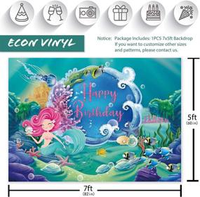 img 3 attached to 🏻 Seasonwood 7x5ft Little Mermaid Birthday Party Backdrop Photography | Girl Kids Baby Bday Background | The Mermaid Underwater Princess | Ocean Cake Table Banner Decorations | Photo Booth Supplies