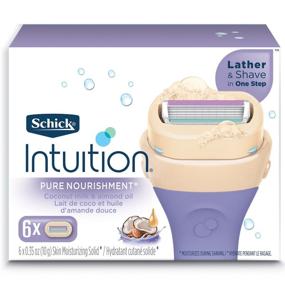 img 4 attached to 🥥 Schick Intuition Pure Nourishment Women's Razor Refills - Coconut Milk & Almond Oil, 0.35 oz (Pack of 6)