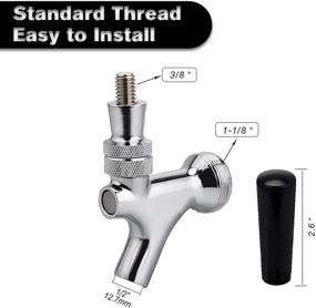 img 2 attached to 🍺 FERRODAY Stainless Steel Core Draft Beer Faucet - Polished Brass Tap for Kegs, Towers, & Kegerators: Classic Beer Dispensing Tap