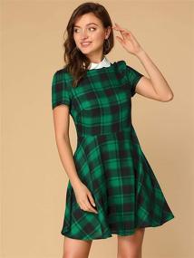 img 3 attached to Allegra Womens Checks Collar Sleeves Women's Clothing