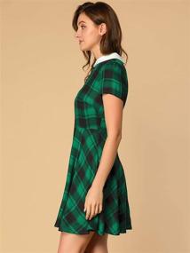 img 1 attached to Allegra Womens Checks Collar Sleeves Women's Clothing