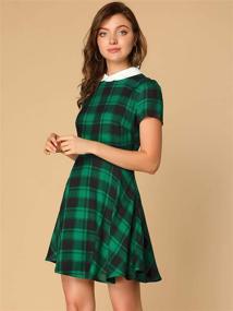 img 2 attached to Allegra Womens Checks Collar Sleeves Women's Clothing