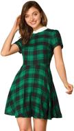 allegra womens checks collar sleeves women's clothing logo