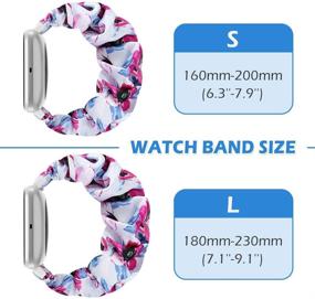 img 2 attached to 👗 ShuYo Scrunchie Versa Watch Bands - Soft Fabric Elastic Strap Replacement Wristband for Women Girls, Compatible with Versa 2/ Versa/Versa Lite/SE/Versa Special - Stylish Accessories