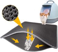 letoo cat litter mat: super size, no-toxic, urine & waterproof, double layer anti tracking, washable & easy clean logo