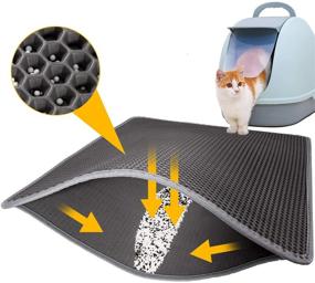 img 4 attached to LeToo Cat Litter Mat: Super Size, No-Toxic, Urine & Waterproof, Double Layer Anti Tracking, Washable & Easy Clean