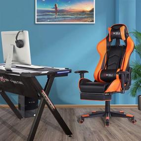 img 3 attached to 🎮 Ultimate Gaming Chair with Footrest, Headrest, and Massage Support - High Back Comfort for Adults