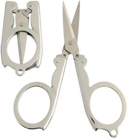 img 4 attached to 🔑 2 Mini Foldable Stainless Scissors | Travel-sized Scissors with Key Chain Attachment | Ideal for Crafts, Camping, Outdoors