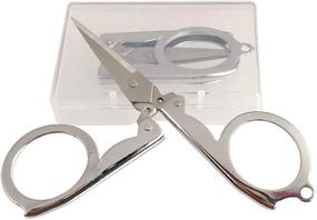 img 1 attached to 🔑 2 Mini Foldable Stainless Scissors | Travel-sized Scissors with Key Chain Attachment | Ideal for Crafts, Camping, Outdoors