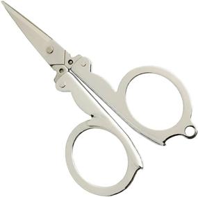 img 3 attached to 🔑 2 Mini Foldable Stainless Scissors | Travel-sized Scissors with Key Chain Attachment | Ideal for Crafts, Camping, Outdoors