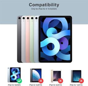 img 3 attached to 📱 Akkerds iPad Air 4th Gen Case 10.9 Inch - Blue Gray [Pencil Holder/2nd Pencil Charging] [Auto Sleep/Wake] Trifold Stand Smart Case Compatible with iPad Air 4 Case