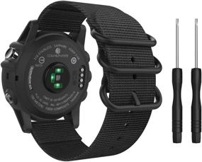 img 4 attached to 🖤 MoKo Band for Garmin Fenix 3, Woven Nylon Strap for Fenix 6X, Fenix 6X Pro, Fenix 3 HR, Fenix 5X Plus, D2 Delta PX, Descent mk1 – Adjustable Replacement Band with Double Buckle Ring, Black