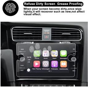 img 1 attached to 🚗 2018 Volkswagen GTI Touch Screen дисплей автомобиля Ультратонкий защитный экран для навигации - R RUIYA HD прозрачная ЗАКАЛЕННОЕ СТЕКЛО Защитная пленка (8 дюймов)