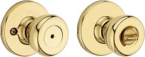 img 1 attached to 🔒 Kwikset 93001-923 Tylo Privacy Bed/Bath Knob: Polished Brass Elegance for Your Interior Doors