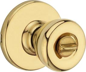 img 2 attached to 🔒 Kwikset 93001-923 Tylo Privacy Bed/Bath Knob: Polished Brass Elegance for Your Interior Doors