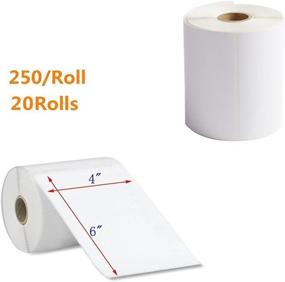 img 2 attached to 🏷️ FungLam 4x6 Direct Thermal Shipping Labels - 20 Rolls, 250 Labels per Roll, 1'' Core - Compatible with Zebra 2844 ZP-450 ZP-500 ZP-505