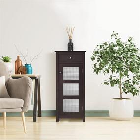 img 2 attached to 🏠 Elegant Home Fashions Chesterfield Collection: Espresso Floor Cabinet with Door and Drawer for Stylish Storage